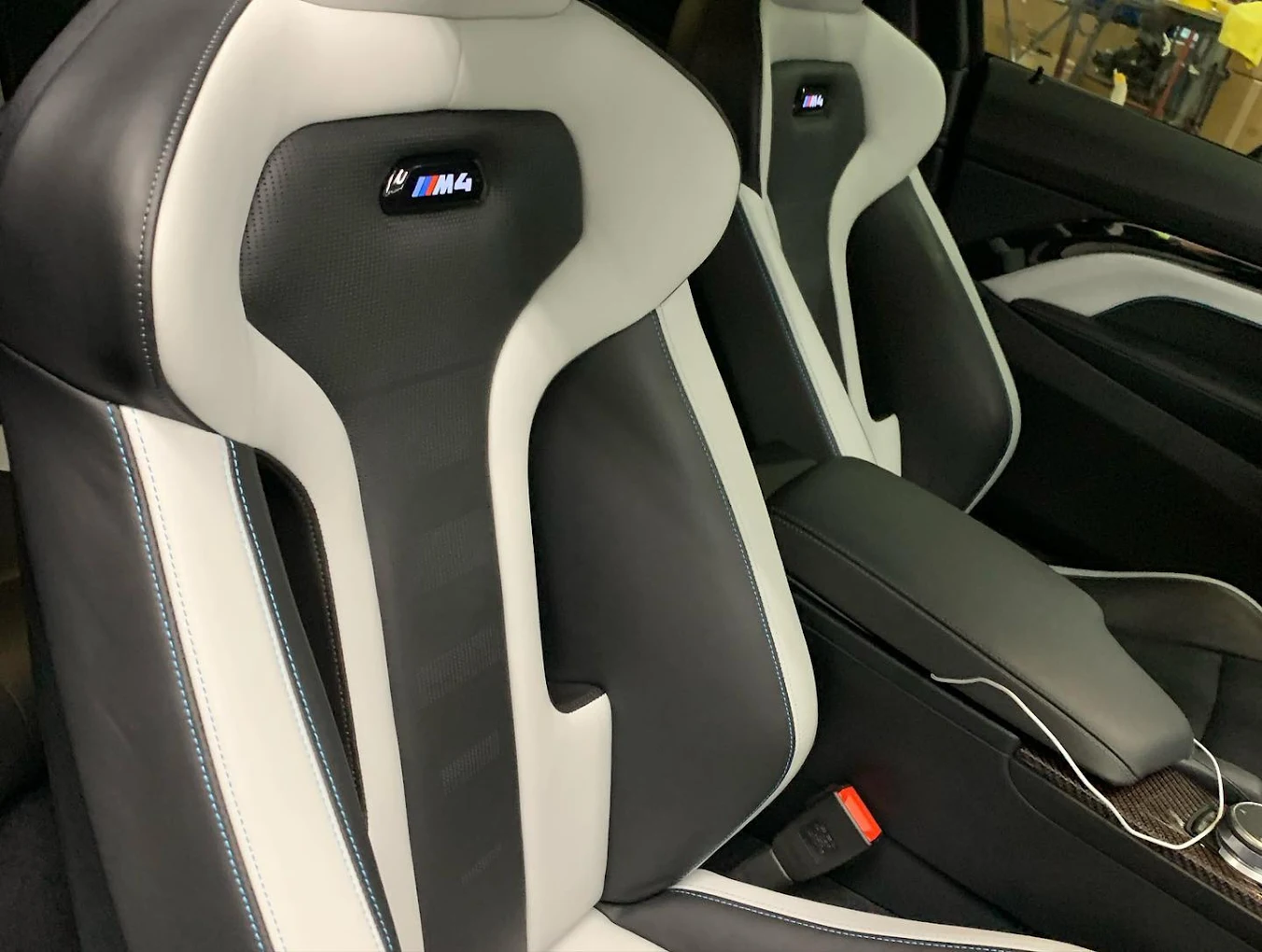 Detailed white and black interior